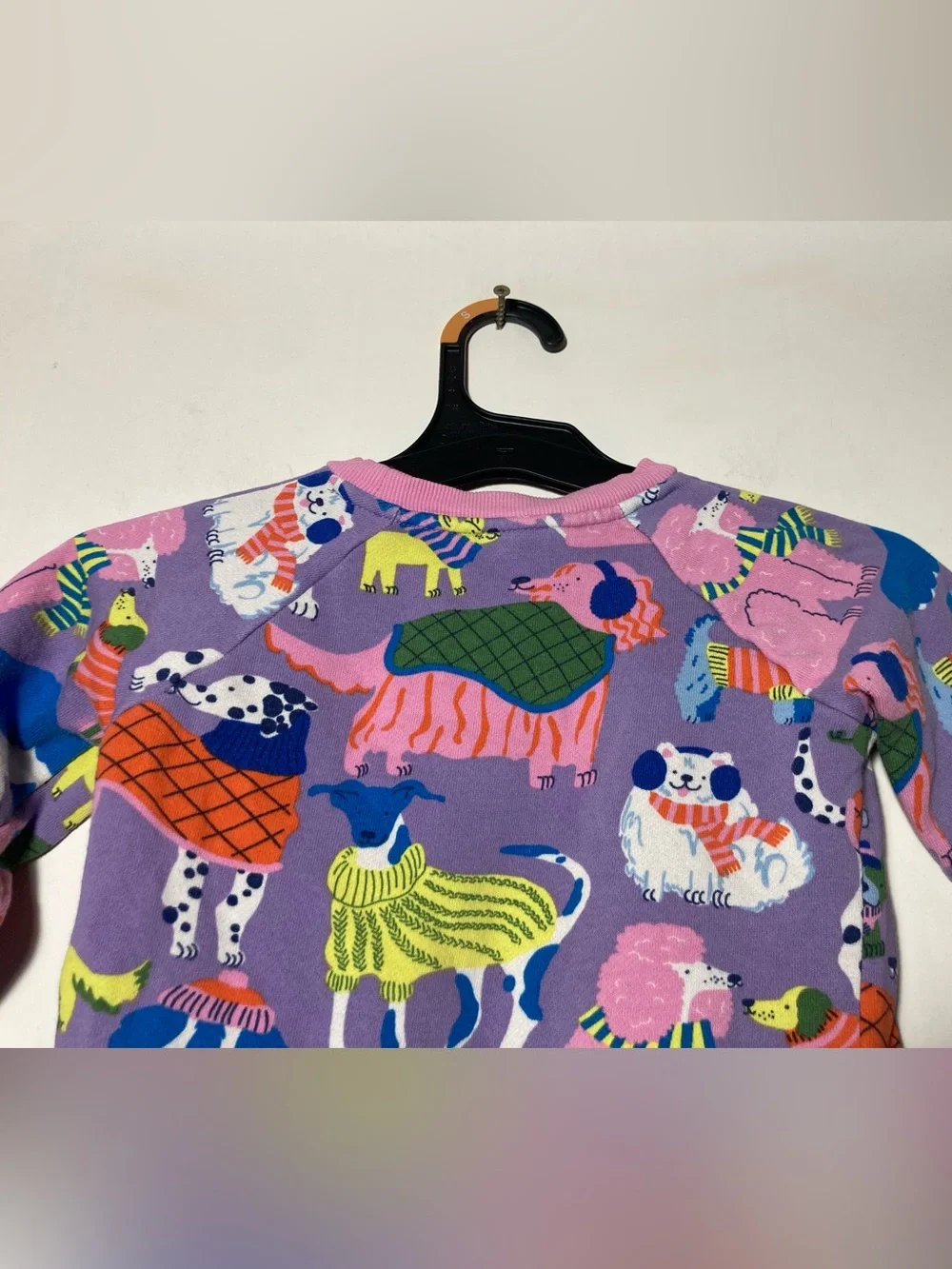 Mini Boden Girls Cozy Sweatshirt Dress Dog Design Cotton Blend Size 2-3 Yrs